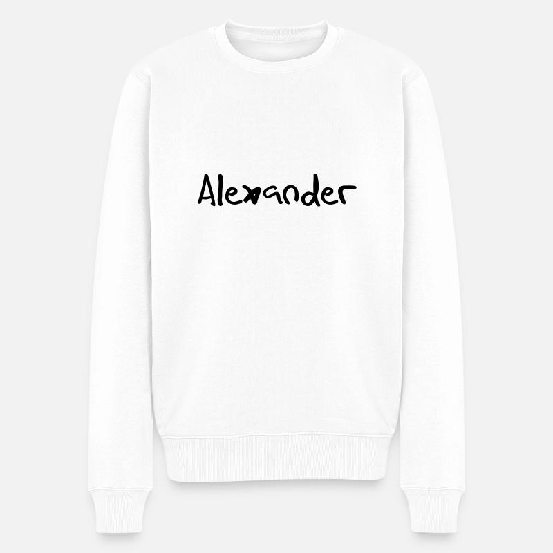 alexander - Männer Premium Bio Pullover - Weiß