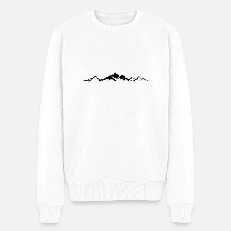 Landschaft - Berge - Männer Premium Bio Pullover - Weiß