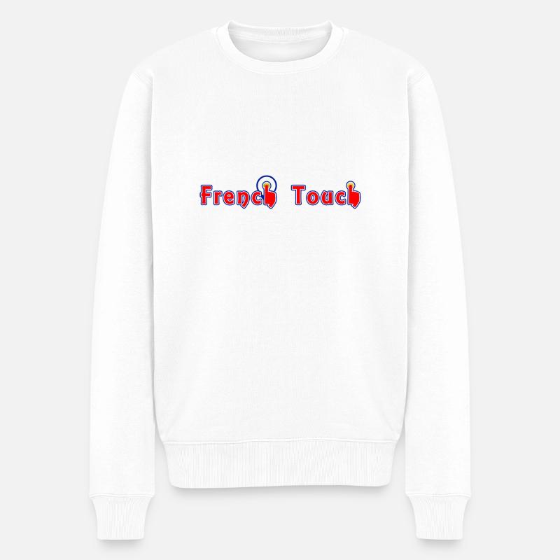 French Touch-Klicks - Männer Premium Bio Pullover - Weiß