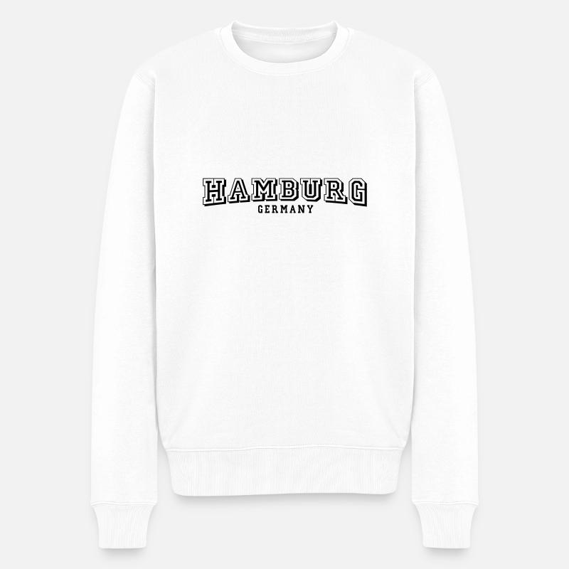 Hamburg - Männer Premium Bio Pullover - Weiß