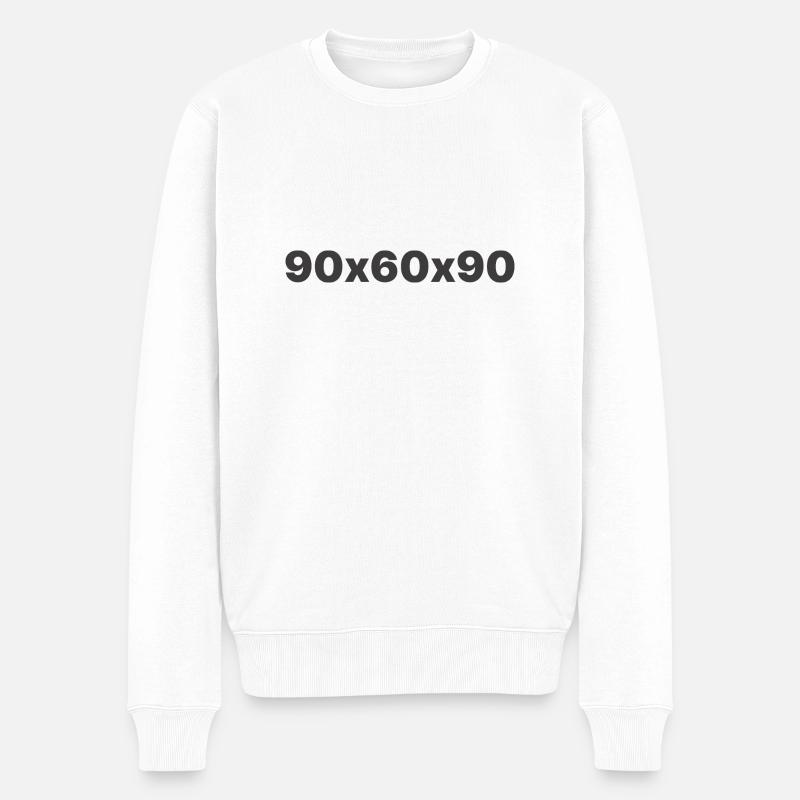 90х60х90 - Männer Premium Bio Pullover - Weiß
