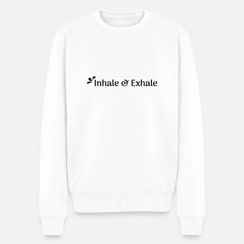 Inhale & exhale - Männer Premium Bio Pullover - Weiß