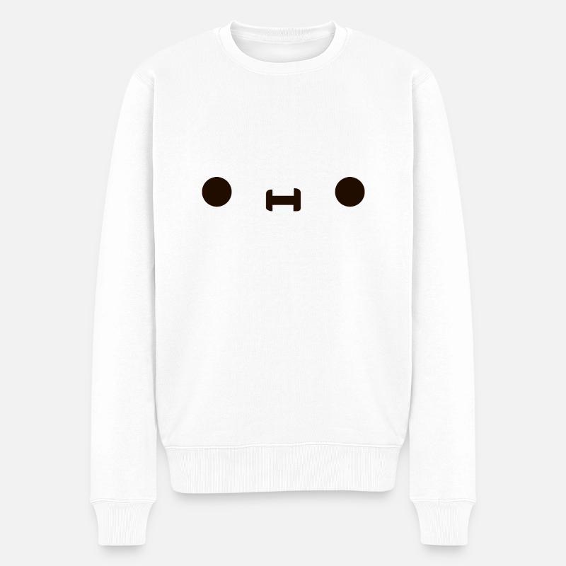 Lächeln - Männer Premium Bio Pullover - Weiß