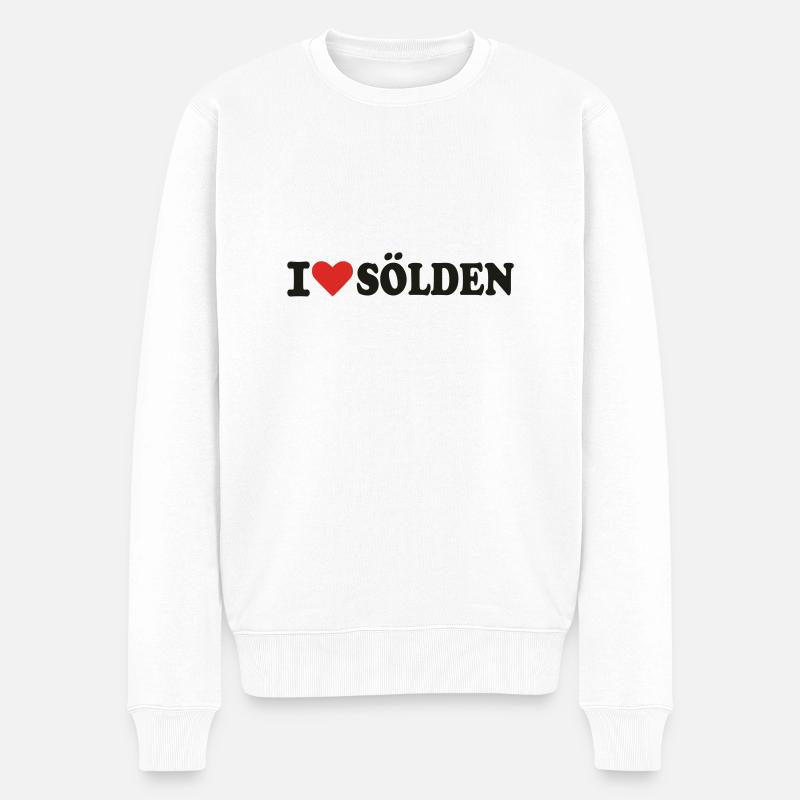 I love Sölden - Männer Premium Bio Pullover - Weiß