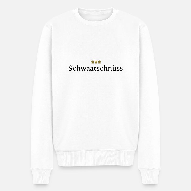 Schwaatschnuess (Köln/Kölsch/Karneval) - Männer Premium Bio Pullover - Weiß
