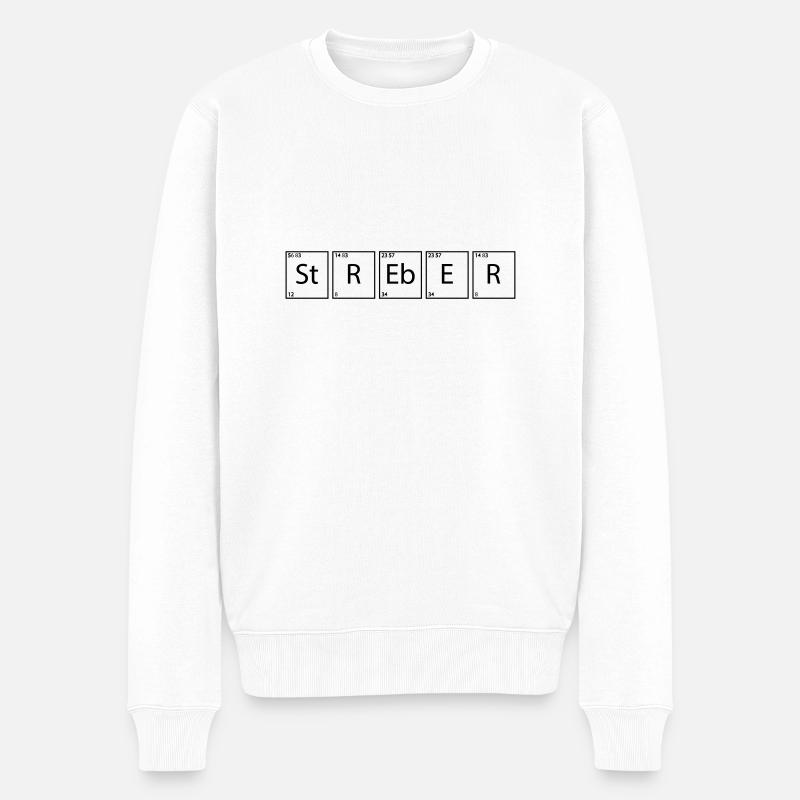 streber - Männer Premium Bio Pullover - Weiß