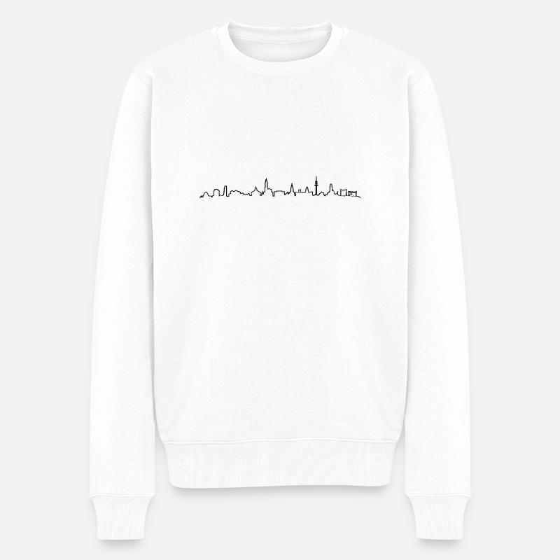 Skyline - Kiel - Männer Premium Bio Pullover - Weiß