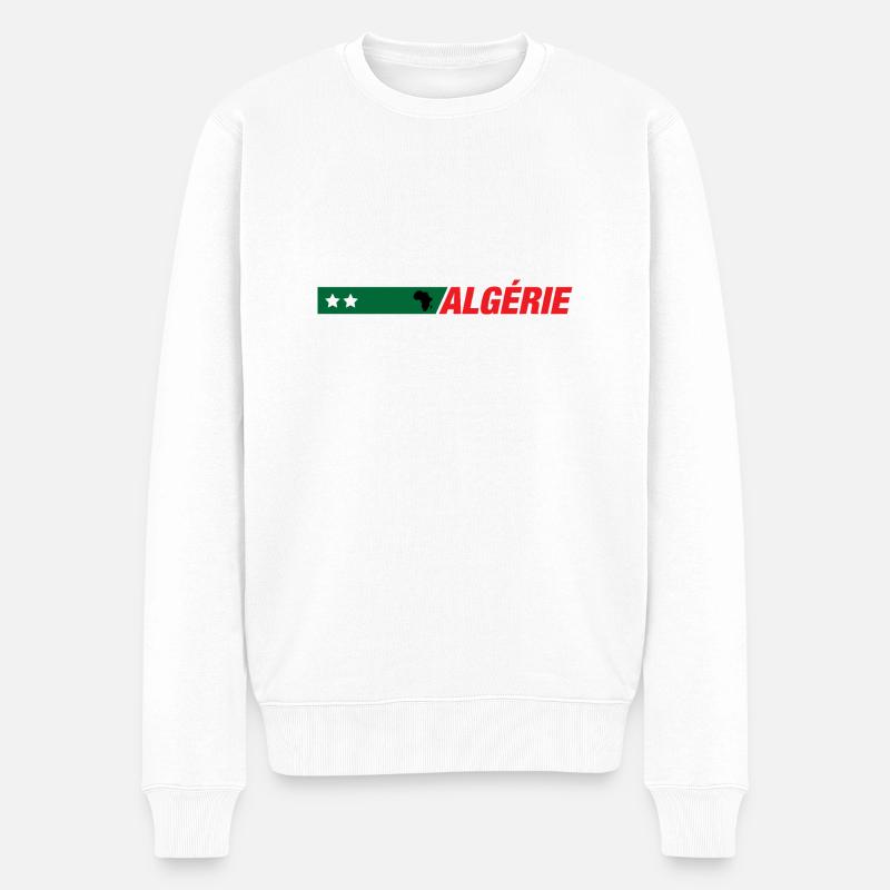 Algerien - Männer Premium Bio Pullover - Weiß