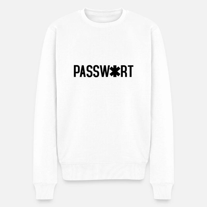 Passwort - Männer Premium Bio Pullover - Weiß