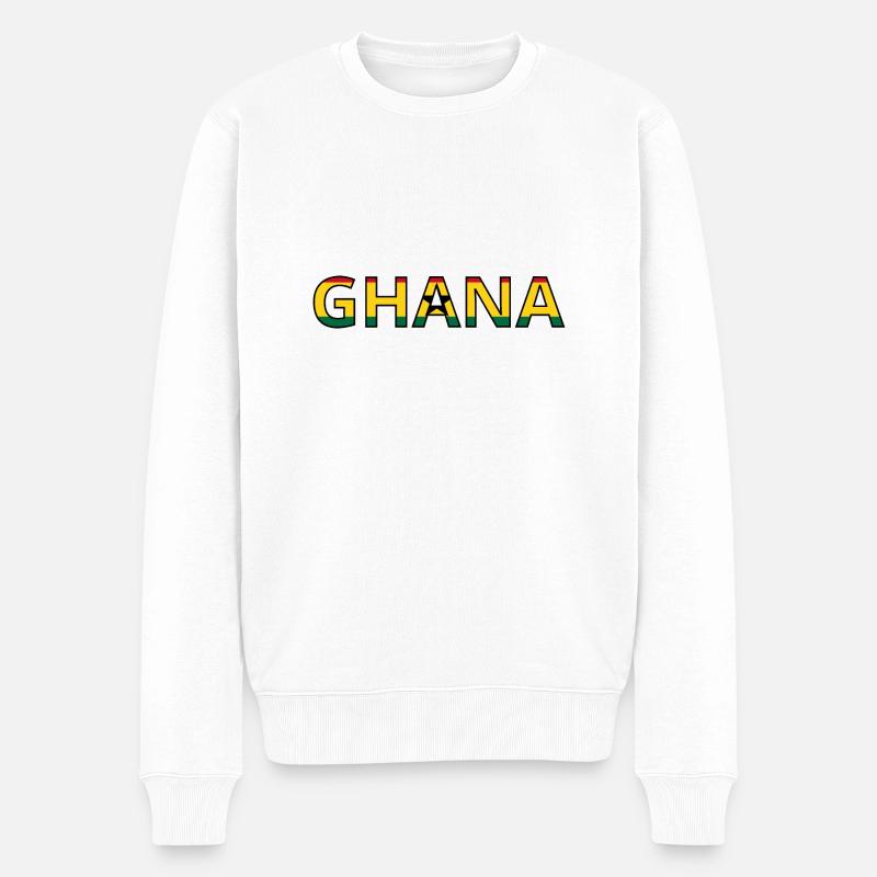 Drapeau Ghana - Pull Premium bio Homme - blanc