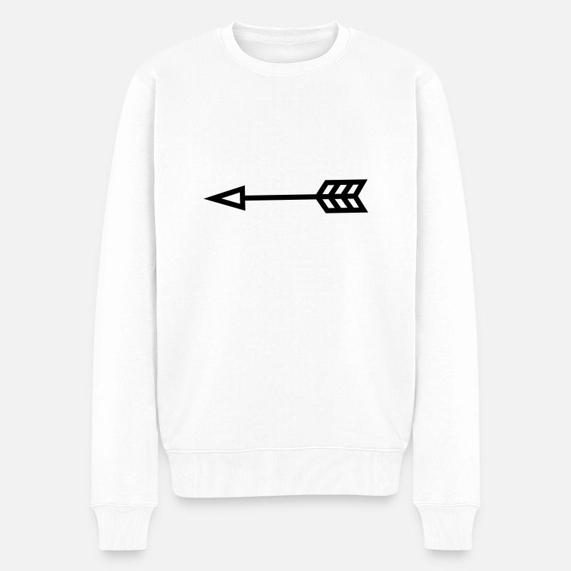 pfeil - Männer Premium Bio Pullover - Weiß