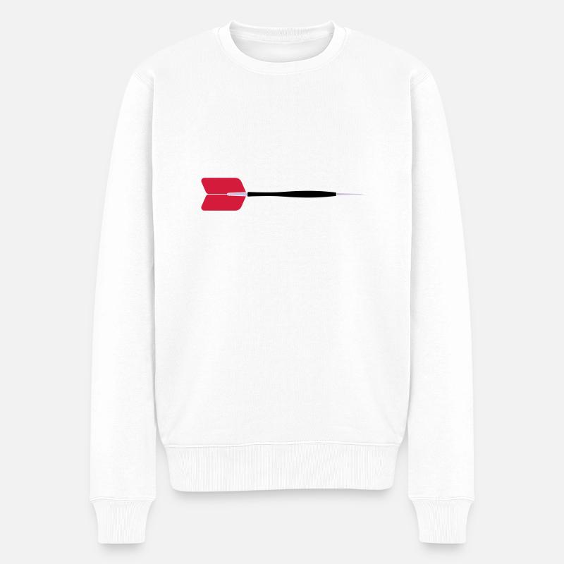 Dart-Pfeil - Männer Premium Bio Pullover - Weiß
