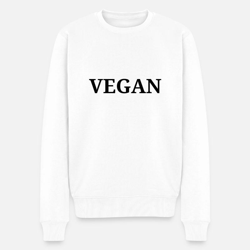 Vegan - Männer Premium Bio Pullover - Weiß