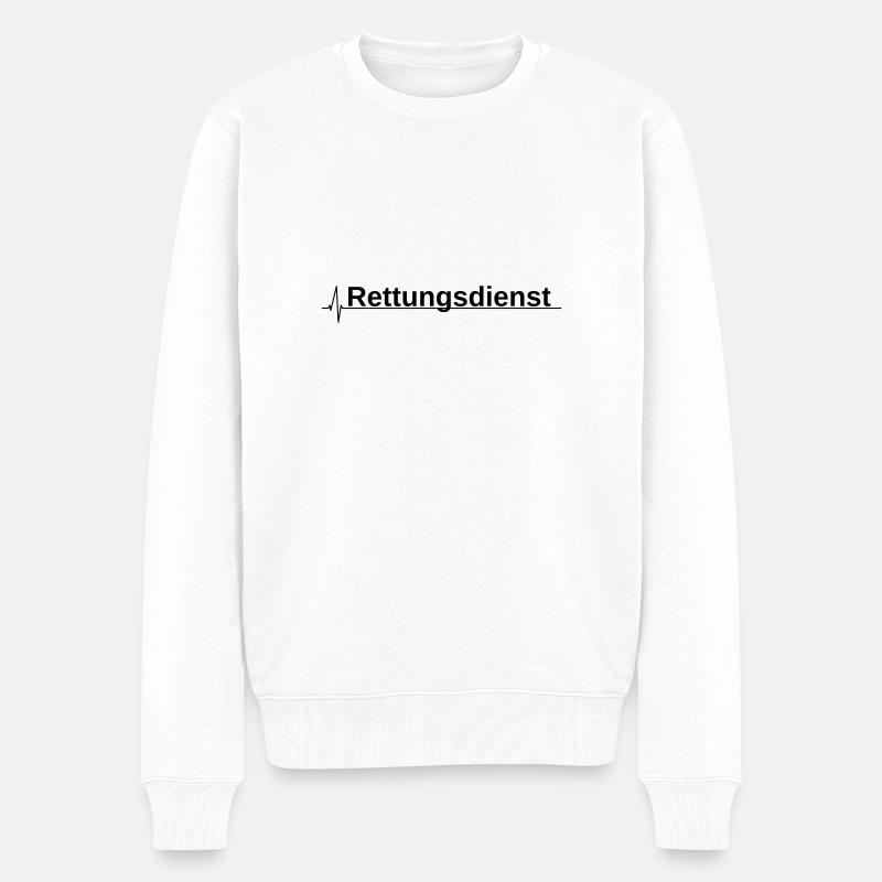 Rettungsdienst - EKG - Männer Premium Bio Pullover - Weiß