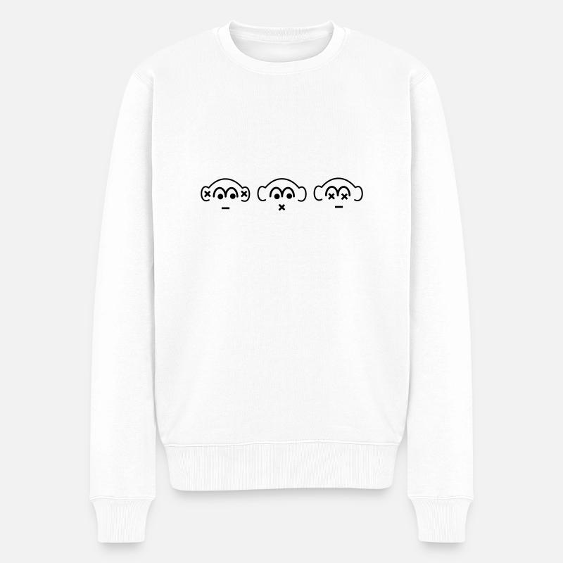 les trois singes - Pull Premium bio Homme - blanc