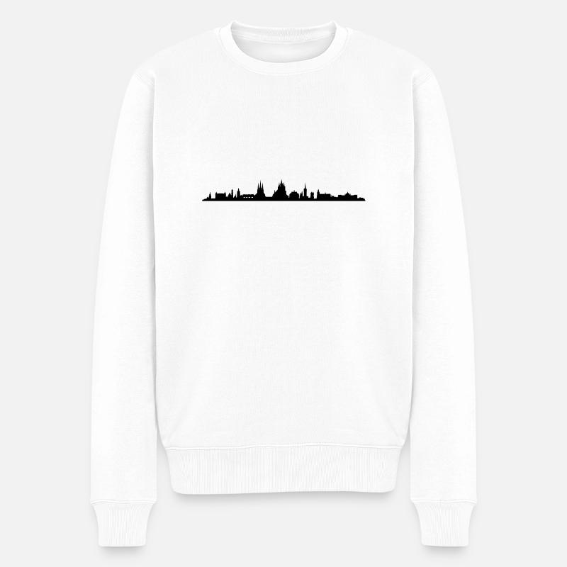 Skyline - Erfurt - Männer Premium Bio Pullover - Weiß