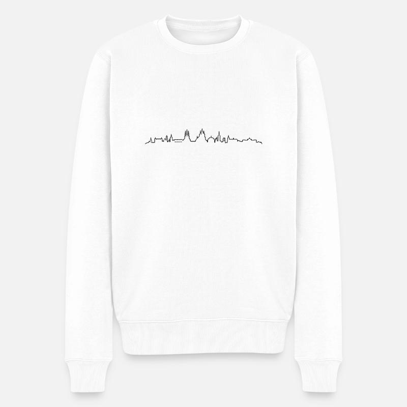 Skyline - Erfurt - Männer Premium Bio Pullover - Weiß