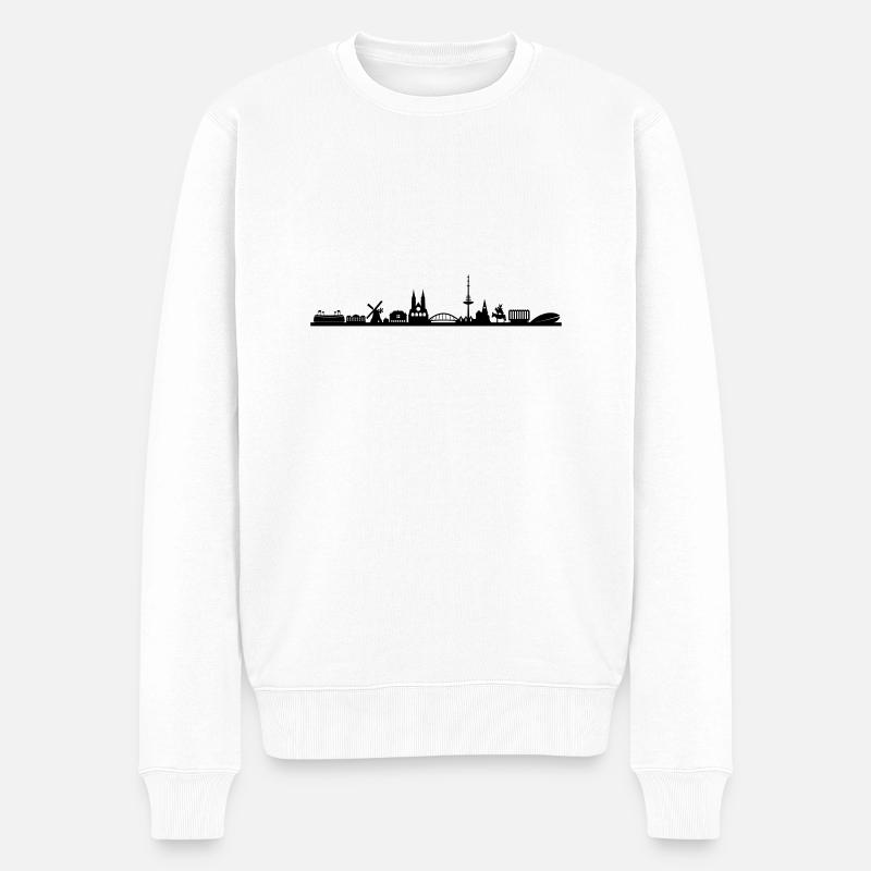 Skyline - Bremen - Männer Premium Bio Pullover - Weiß