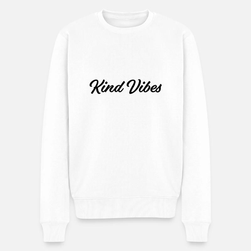 Kind Vibes - Männer Premium Bio Pullover - Weiß