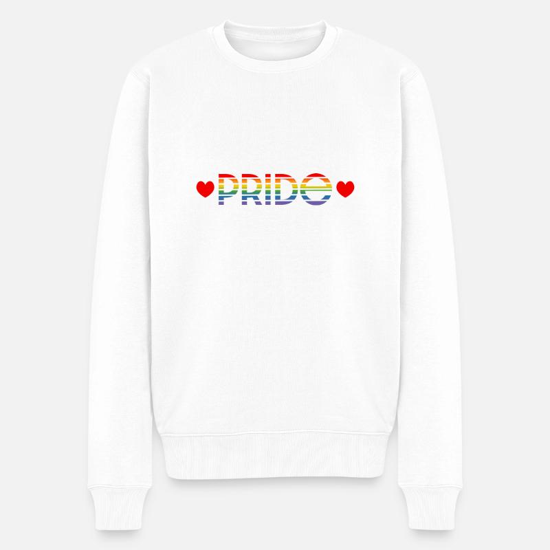 Pride regenbogen herz - Männer Premium Bio Pullover - Weiß