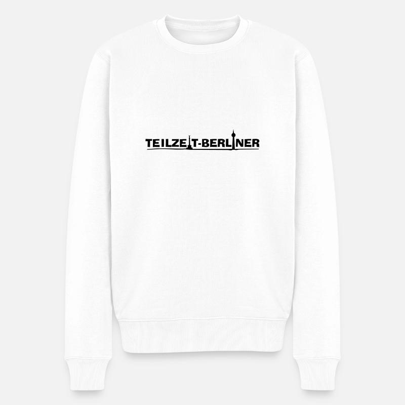 Teilzeit-Berliner - Männer Premium Bio Pullover - Weiß