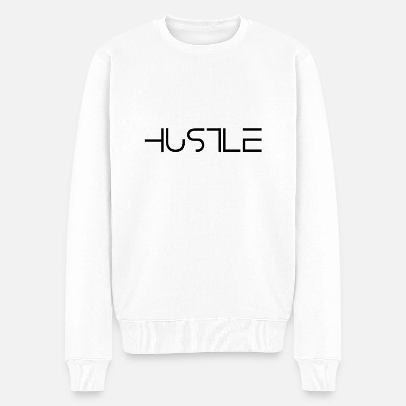 Hustle Dissolve - Männer Premium Bio Pullover - Weiß