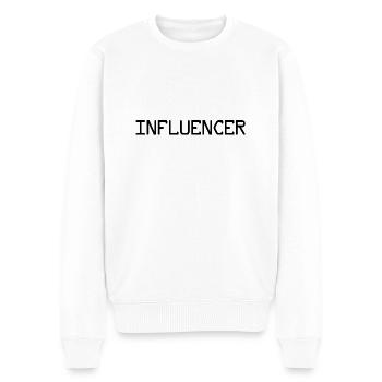 Slogan d’influenceur - Logo - Publicité - Marketing - Pull Premium bio Homme - blanc - Devant - Thijin (182cm)