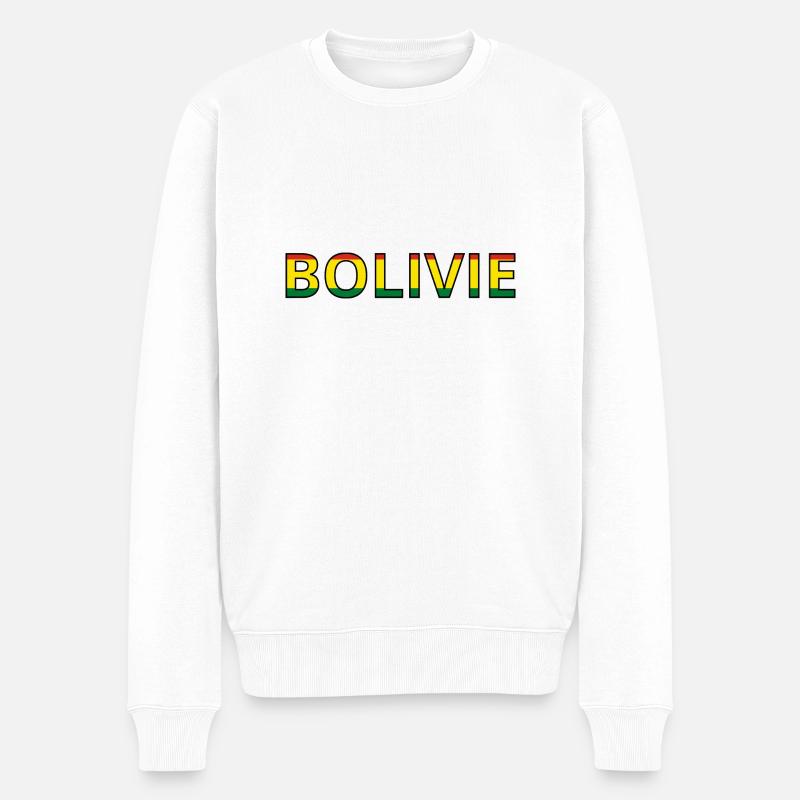 Drapeau Bolivie - Pull Premium bio Homme - blanc