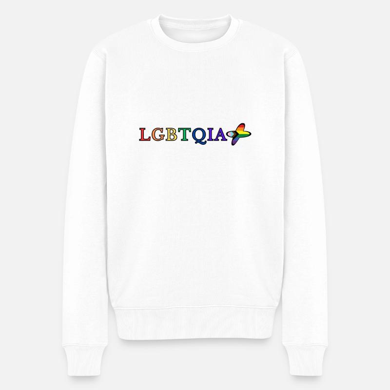 LGBTQIA+ - Männer Premium Bio Pullover - Weiß