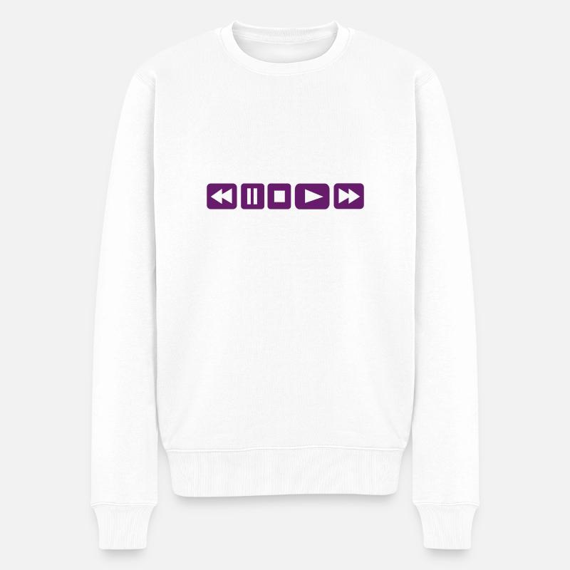 Player - Tasten - DJ - Männer Premium Bio Pullover - Weiß