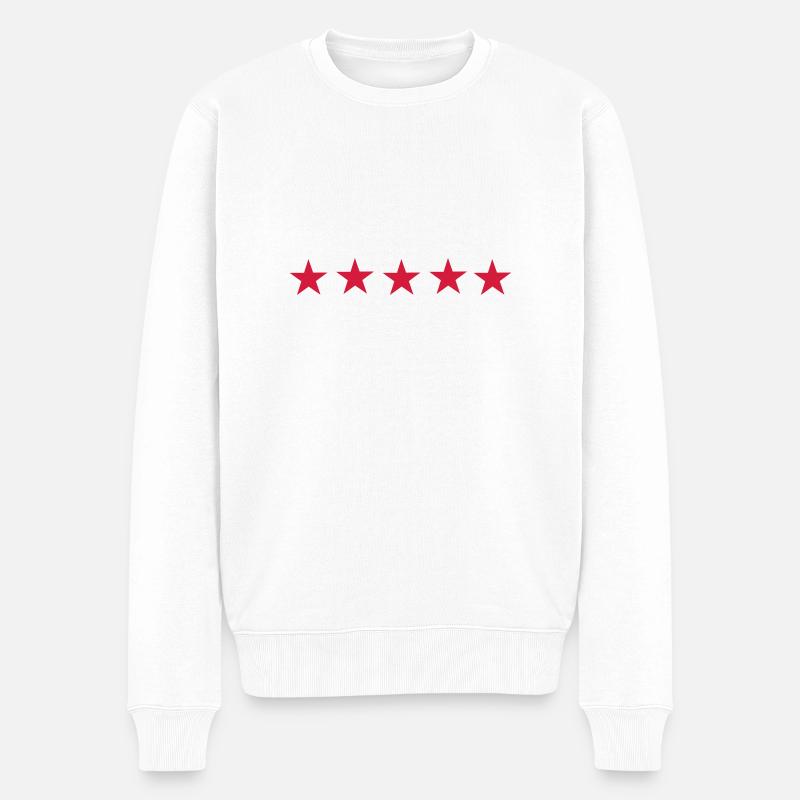 Sterne - Männer Premium Bio Pullover - Weiß