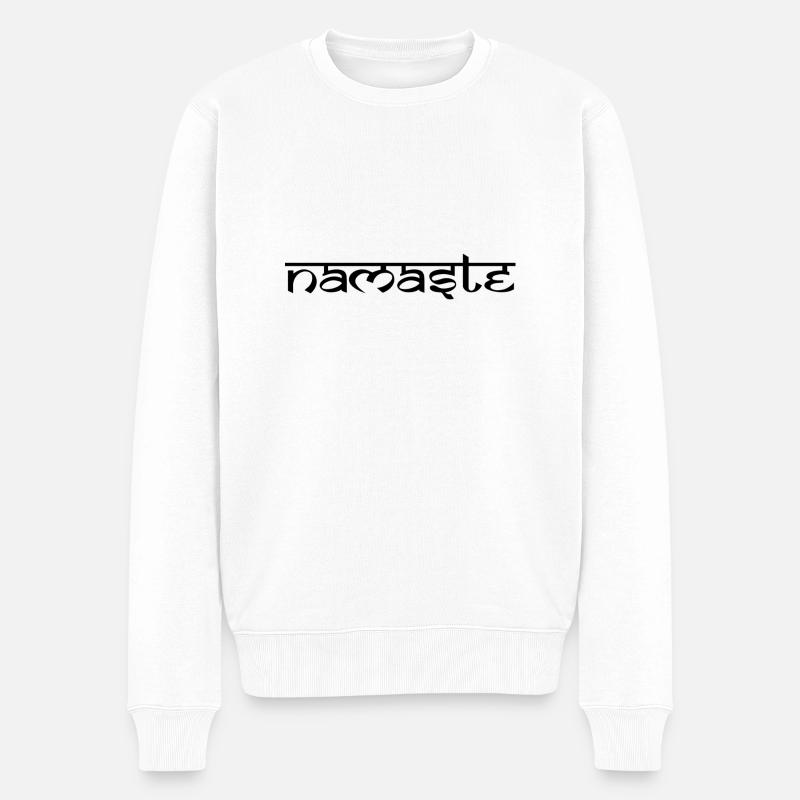 Salutation indienne Namaste - Pull Premium bio Homme - blanc