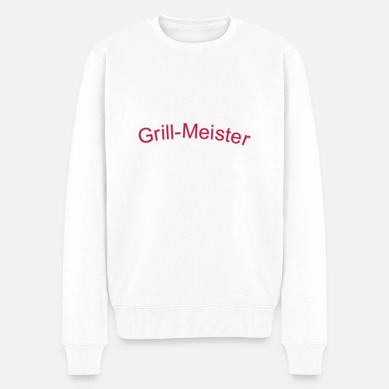 Grill-Meister Logo - Männer Premium Bio Pullover - Weiß