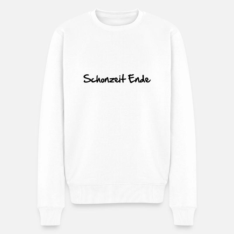 schonzeit_ende - Männer Premium Bio Pullover - Weiß