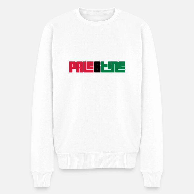 Palestine - Männer Premium Bio Pullover - Weiß