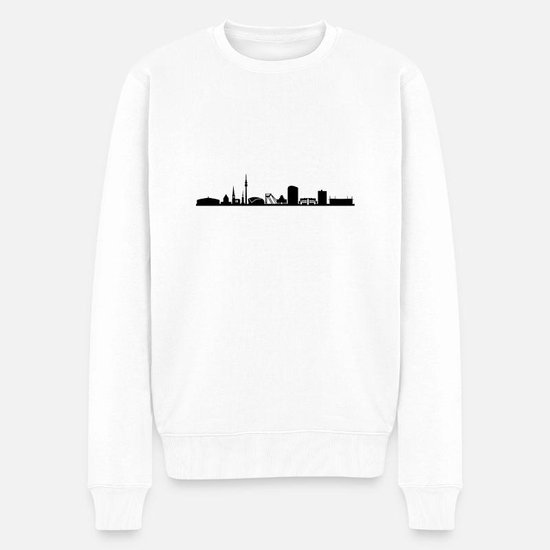Skyline - Dortmund - Männer Premium Bio Pullover - Weiß