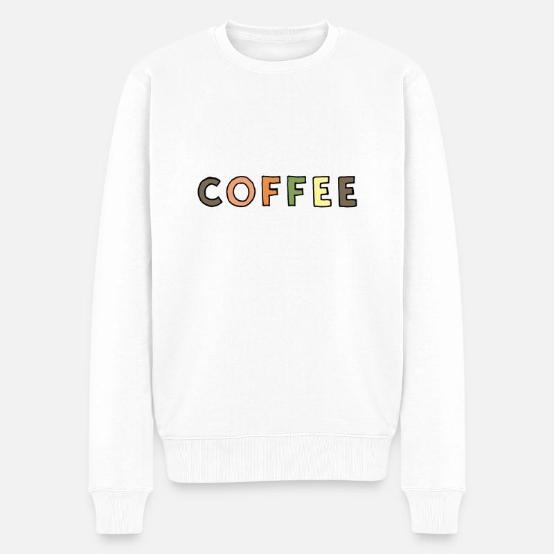 Coffee - Männer Premium Bio Pullover - Weiß