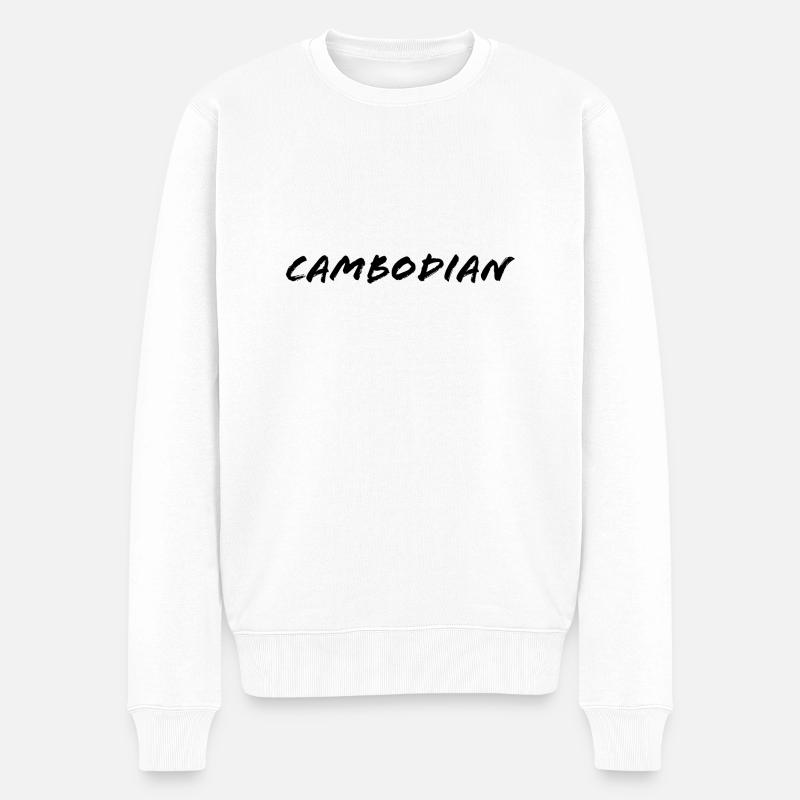 Kambodschaner - Männer Premium Bio Pullover - Weiß