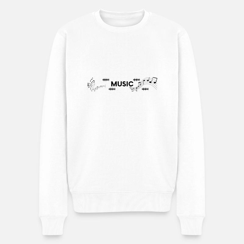 Music - Männer Premium Bio Pullover - Weiß
