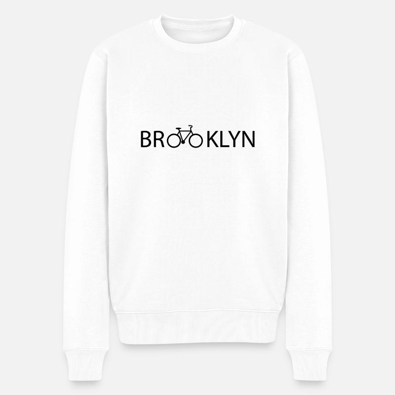 Brooklyn, new york, amerika - Männer Premium Bio Pullover - Weiß