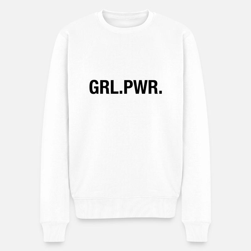 GRL.PWR. - Männer Premium Bio Pullover - Weiß