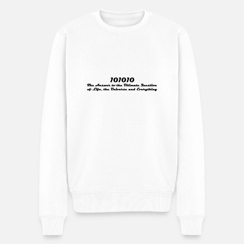 101010 - Männer Premium Bio Pullover - Weiß