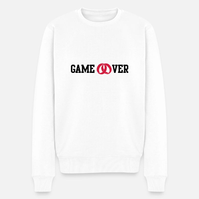 game over - Pull Premium bio Homme - blanc