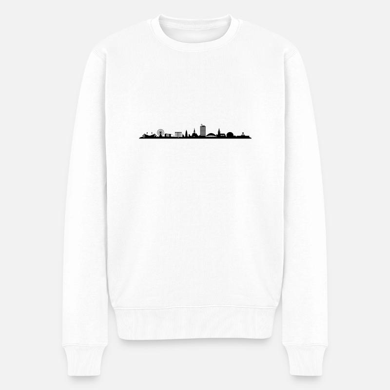 Skyline - Bochum - Männer Premium Bio Pullover - Weiß