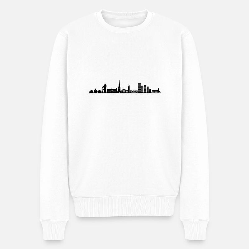 Skyline - Mülheim Ruhr - Männer Premium Bio Pullover - Weiß
