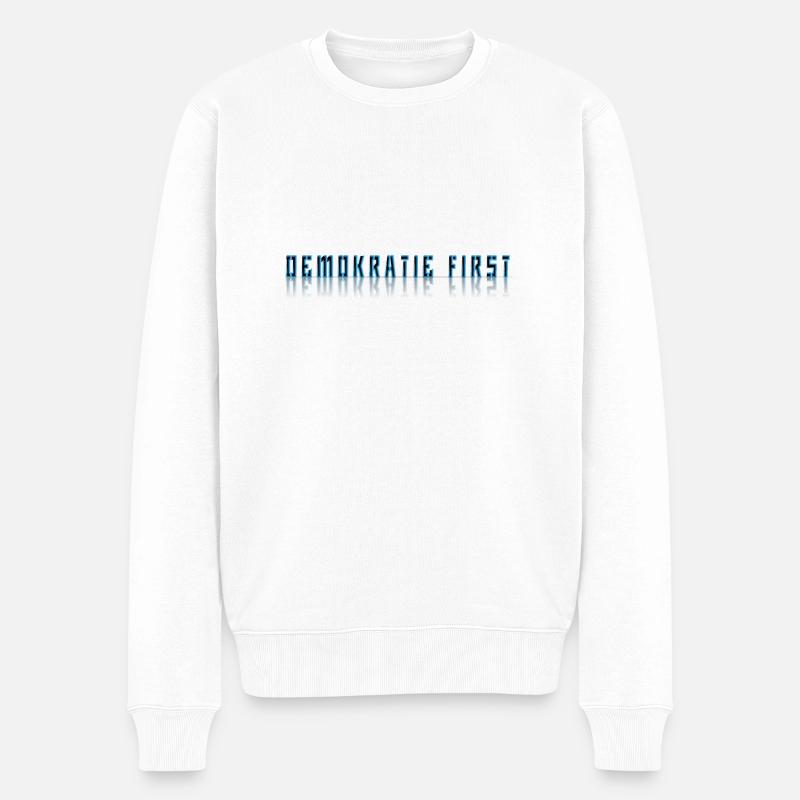 Demokratie - Männer Premium Bio Pullover - Weiß
