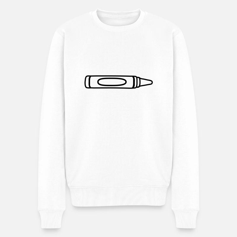 Contour wax crayon cool design - Pull Premium bio Homme - blanc