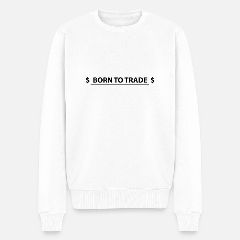 Crypto Bitcoin Trading - Männer Premium Bio Pullover - Weiß