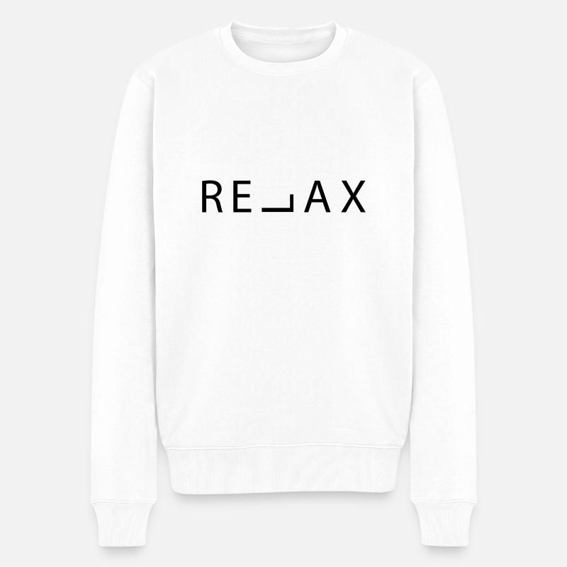 Relax - Männer Premium Bio Pullover - Weiß
