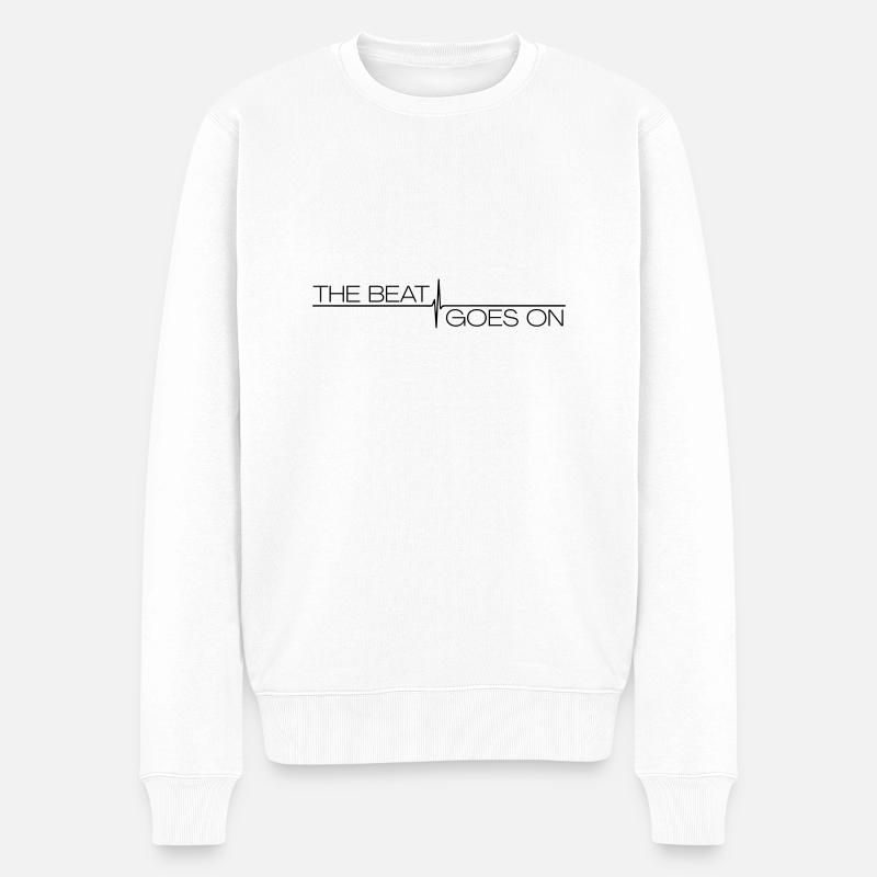 The Beat goes on Musik Mixer DJ - Männer Premium Bio Pullover - Weiß